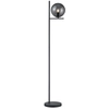 Image de Lampadaire design anthracite avec abat-jour boule de verre gris pour le salon