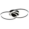 Image de Reality Leuchten - Plafonnier Venida Led Double Cercle Noir Mat Avec Interrupteur Central De Réglage De L'Intensité Lumineuse L.50cm R62783132