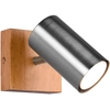 Image de Trio Applique murale à 1 flamme MARLEY argent mat avec bois