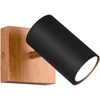 Image de Trio Applique murale à 1 flamme MARLEY noir mat avec bois