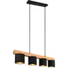 Image de Lustre CAMERON bois clair-noir-doré 4xE14x28W bois, dimensions : 150x75x12 cm, IP20, RL