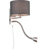 Image de Applique murale HOTEL argent-gris-blanc 2xE14x43W tissu, dimensions : 23,5x20x20 cm, IP20, Trio
