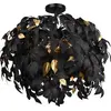 Image de Lustre LEAVY noir et doré, 3xE14x28W, métal, dimensions : 73x70x70 cm, IP20, RL