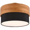 Image de Plafonnier rond SEASONS noir et blanc, 2xE14x15W, aspect bois, dimensions : 22x30x30 cm, IP20, Trio