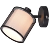 Image de Applique murale BURTON blanc et noir, 1xE14x28W, tissu, dimensions : 19x12,5x18,5 cm, IP20, Trio