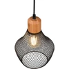 Image de Suspension VALERIA noir-bois clair 1xE27x40W métal dim. : 150x18x18 cm IP20 RL