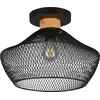 Image de Plafonnier VALERIA noir-bois clair 1xE27x40W métal dim. : 26,5x35x35 cm IP20 RL