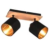 Image de Spot TOMMY noir, doré et bois clair, 2xE14x28W, bois, dimensions : 19x30x12 cm, IP20, RL