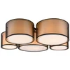 Image de Plafonnier rond BURTON noir et blanc 5xE27x40W, tissu, dimensions : 21,5 x 90 x 70 cm, IP20, Trio
