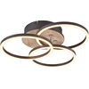 Image de Plafonnier LED CIRCLE 27 W, de 2 700 à 6 000 K, 3 200 lm, métal, bois clair et noir, dimensions : 9,5 x 43,5 x 43,5 cm, IP20, RL