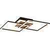 Image de Plafonnier LED GIRO 25 W, de 2 700 à 6 000 K, 3 000 lm, métal, bois clair et noir, dimensions : 8 x 57,5 x 35,5 cm, IP20, RL