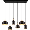 Image de Suspension CHIRAZ noire 6xE27x25W en métal, dimensions : 150x90,5x32,5 cm, IP20, Trio