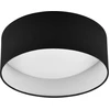 Image de Plafonnier LED rond LOCARNO noir et blanc 12 W, blanc chaud 1160 lm, tissu, dimensions : 11 x 30 x 30 cm, IP20, RL