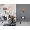 Image de Lampe sur pied Colette métal noir abat-jour textile gris/or