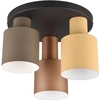 Image de Trio Leuchten - Moderne Plafonnier I Plafonnier I Lampe I Lampe Bronze avec Taupe et Beige 3-flamme - Ans I Salon I Chambre à coucher - Acier Rond - LED Approprié E27