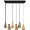Image de Suspension AGUDO marron - nuances de marron, 6 x E27 x 40 W, métal, dimensions : 150 x 85 x 27 cm, IP20, Trio
