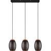 Image de Suspension BIDAR noire 3xE27x28W en métal, dimensions : 150x71x15 cm, IP20, RL