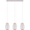 Image de Suspension - Marron - Blanc - 65 x 150 cm - 3-flamme - bois - métal - hauteur réglable