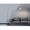 Image de Grand luminaire en arc argent mat & pied noir