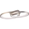 Image de Plafonnier LED ovale MALAGA blanc argenté 25 W, blanc chaud 2900 lm, métal, dimensions : 8 x 57,5 x 30 cm, IP20, RL