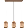 Image de Suspension BIDAR marron - nuances de marron, 3xE27x28W, métal, dim. : 150x71x15 cm, IP20, RL