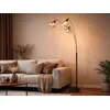 Image de Lampadaire 3 abat-jours en verre couleur ambre, hauteur 200 cm