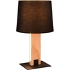 Image de Lampe de table avec abat-jour Rahul, bois clair et noir, 1xE27x40W, dimensions : 50x28x28 cm, IP20, Trio