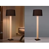 Image de Lampadaire 150 cm avec abat-jour en bois et tissu