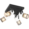Image de Spot Tosh noir et blanc 4xE14x15W en métal, dimensions : 19,5 x 22 x 22 cm, IP20, Trio