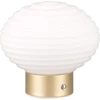 Image de Lampe de table LED Earl blanc et laiton 2 W, blanc chaud, 100 lm, verre, dimensions : 14,5 x 15,5 x 15,5 cm, IP20, RL