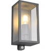 Image de Applique d'extérieur avec détecteur de mouvement GARONNE anthracite 1xE27x60W verre, dimensions : 29x14x15 cm, IP44 Trio