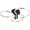 Image de Plafonnier LED CARUSO 43 W, de 2 700 à 3 500 K, 4 980 lm, métal gris-noir, dimensions : 20 x 65 x 65 cm, IP20, Trio