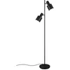 Image de Lampadaire TRIO LB25 AGUDO 2xE27 noir mat, hauteur 5 cm, avec interrupteur au pied.