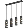 Image de Suspension STREAM noire 4xGU10x10W en métal, dimensions : 150x80x9 cm, IP20, Trio