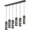 Image de Suspension STREAM noire 6xGU10x10W en métal, dimensions : 150 x 100 x 14 cm, IP20, Trio