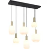 Image de Suspension DIVA noir-blanc-laiton 6xE27x10W verre, dimensions : 150x92x35 cm, IP20, Trio