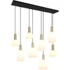 Image de Lustre DIVA noir, blanc et doré, 8 x E27 x 10 W, verre, dimensions : 150 x 120 x 32 cm, IP20, Trio
