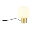 Image de Lampe de table DIVA dorée, blanche et noire, 1xE27x40W, verre, dimensions : 26x20x20 cm, IP20, Trio