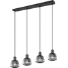 Image de Suspension TARIFA noire 4xE27x25W en verre, dimensions : 150x90x15 cm, IP20, Trio