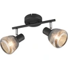Image de Spot de plafond TARIFA noir-chromé 2xE14x10W, verre, dim. : 19x29x16 cm, IP20, Trio
