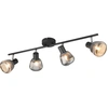 Image de Spot de plafond TARIFA noir-chromé 4xE14x10W, verre, dimensions : 20x70x13 cm, IP20, Trio