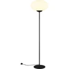Image de Lampadaire minimaliste noir avec abat-jour en verre blanc elliptique pour salon ou chambre à coucher 150 cm 1xE27 15W FOMENTO Trio