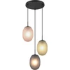 Image de Suspension FACETTE noir-fumé-ambre-vert 3xE27x25W verre dim. : 150x43x43 cm IP20 Trio