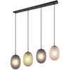 Image de Suspension FACETTE noir-fumé-ambre-vert 4xE27x25W verre, dimensions : 150x117x17 cm, IP20 Trio
