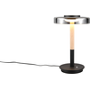 Image de Lampe de table LED moderne CELESTE, noir et bois clair, 10 W, blanc chaud, 1050 lm, métal, dimensions : 35 x 22 x 22 cm, IP20, Trio