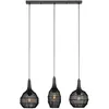 Image de Suspension SORAYA noire 3xE27x10W en métal, dimensions : 150x86x26 cm, IP20, Trio