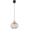 Image de Trio Leuchten - Suspension moderne en fil de fer noir avec beige 33cm - Gila I Salon I Chambre à coucher - Sphère en métal I Sphérique - convient aux LED E27