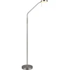 Image de Lampadaire moderne bras de lecture flexible rechargeable nickel mat pour salon chambre 160 cm couleur changeante LED 3W MORENO RL