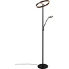 Image de Lampadaire moderne noir avec bras de lecture flexible à deux anneaux pour salon chambre 180 cm LED 39W WILLIS Trio