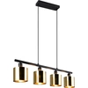 Image de Lampe à suspendre, 4 flammes, or noir, L 75 cm